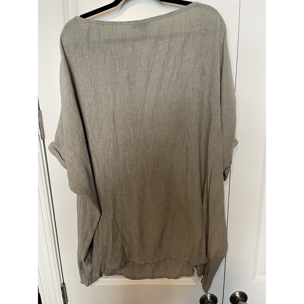 Final Touch Top Over Sized Textured Size Medium‎ Gray D15586 - Picture 3 of 4